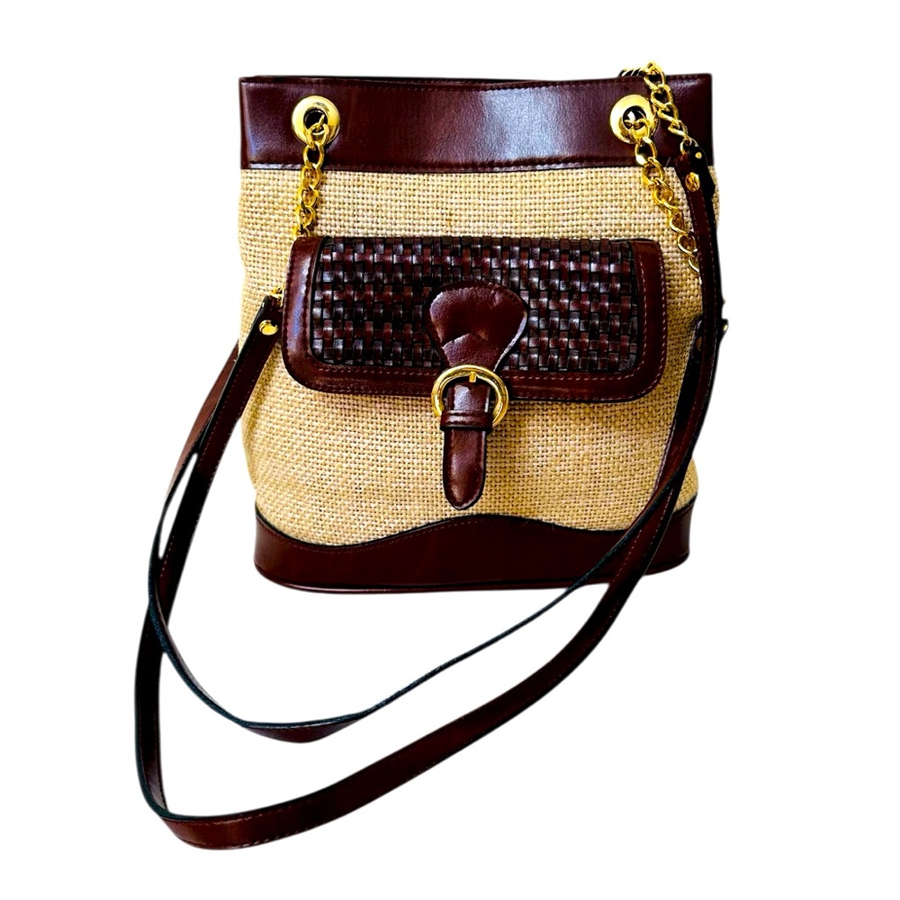 GOLD COAST Natural Woven Vintage Shoulder Bag-  Like New!